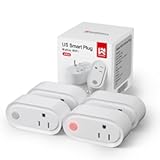 Matter Smart Plug&comma; Work with Apple Homekit&comma; Alexa & Google Home&comma; WiFi Outlet with 15A&sol;1800W Max&comma; Voice Control&comma; Supports Energy Monitoring by Tuya&comma; 2&period;4GHz Wi-Fi Only&comma; 4 Pack