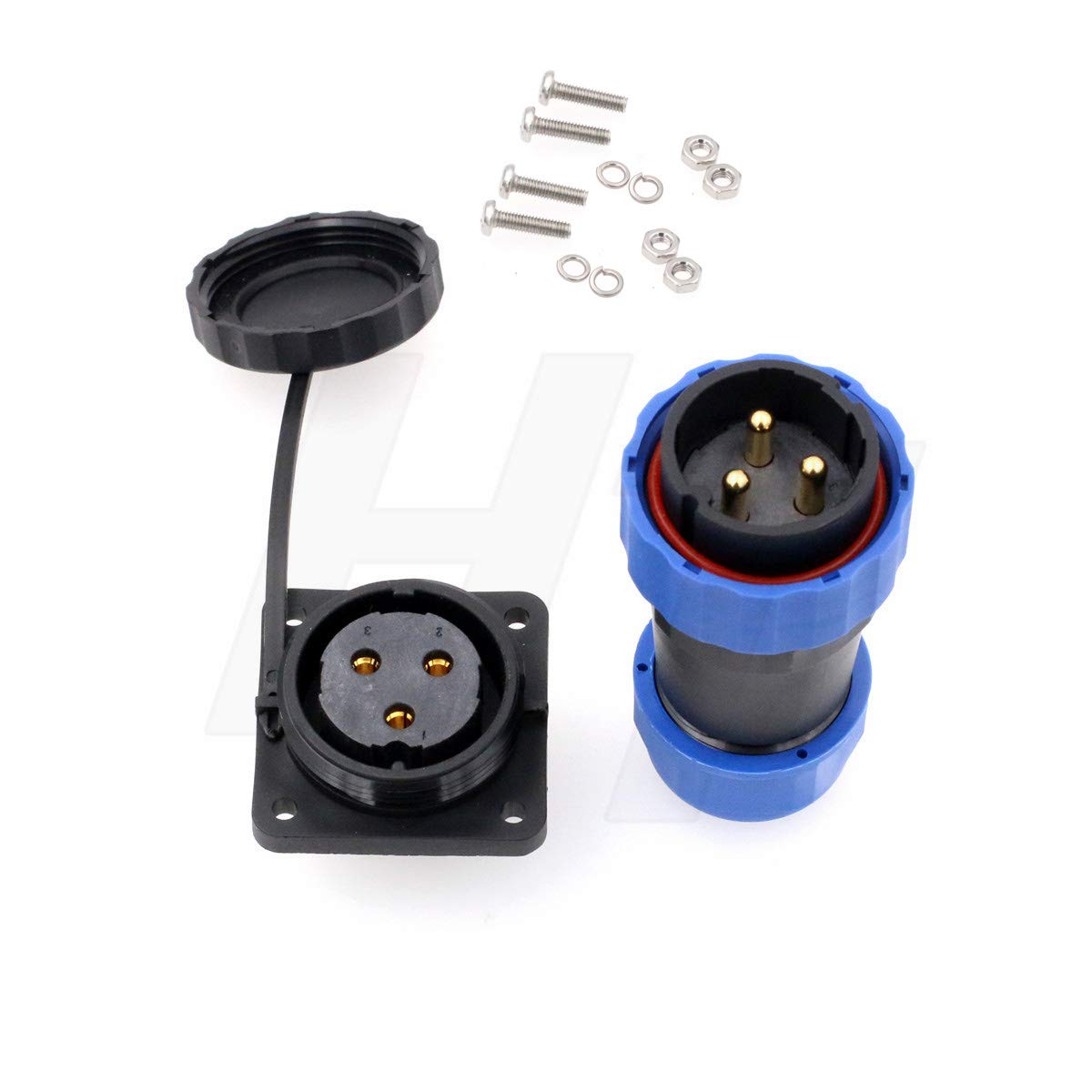 Buy HangTon HE29 3 Pin Power Connector Industrial Plastic Waterproof IP68 Circular Threaded