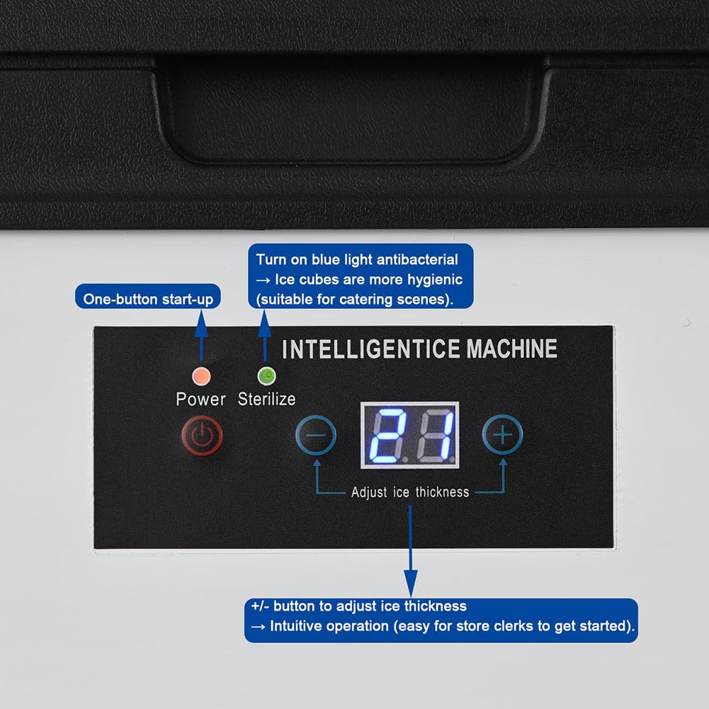 Macchina per Cubetti di Ghiaccio Commerciale 100kg/24h Ghiaccio Macchina Professionale 78 Cubetti di Ghiaccio in 15 Minuti,Macchina per Il Ghiaccio Professionale per Bar caffè