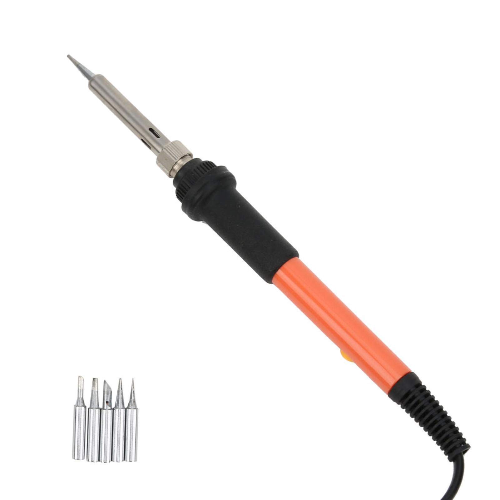 Kit saldatore 20 pezzi Set saldatore elettrico Temperatura regolabile senza interruttore Strumenti di saldatura Supporto per saldatore, stoppino, pinzette(Spina UE AC220V)