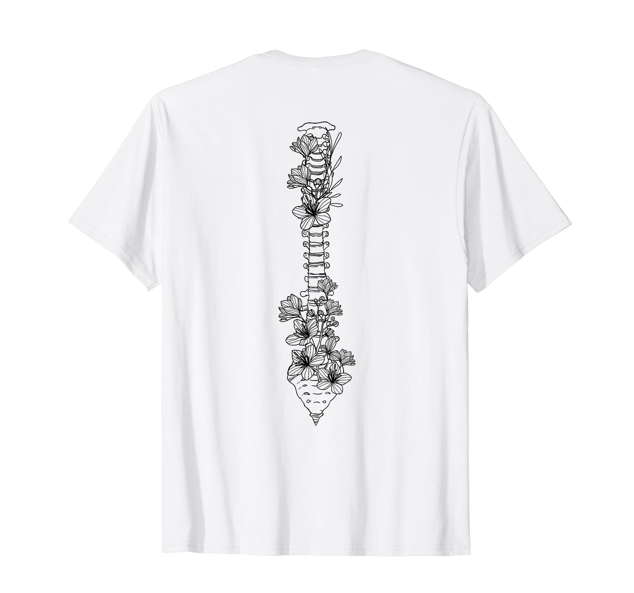 Floral Spine Anatomy Scoliosis Ankylosing Spondylitis T-Shirt