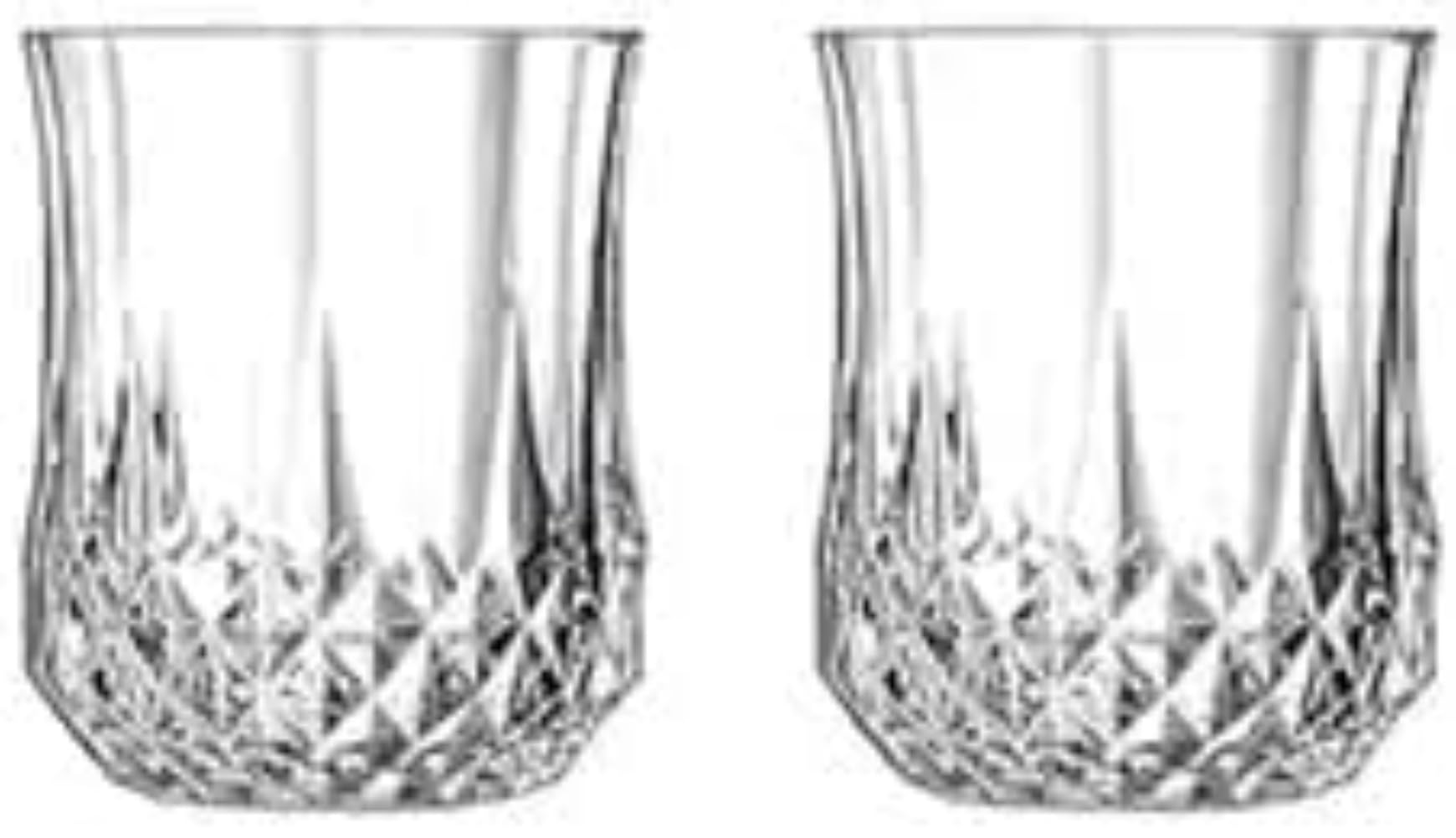 festiveDiamond Cut Crystal Clear Glass - 210 Ml, 2 Pieces 10X1Ox8Cm Multicolor,