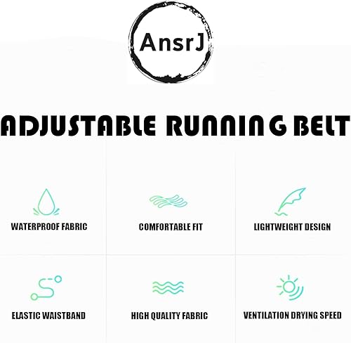 Miniatura 7 de AnsrJ Cinturón ajustable para correr, riñonera para mujeres y hombres. Cinturón de dinero oculto para viajes. Cintura elástica delgada y delgada.