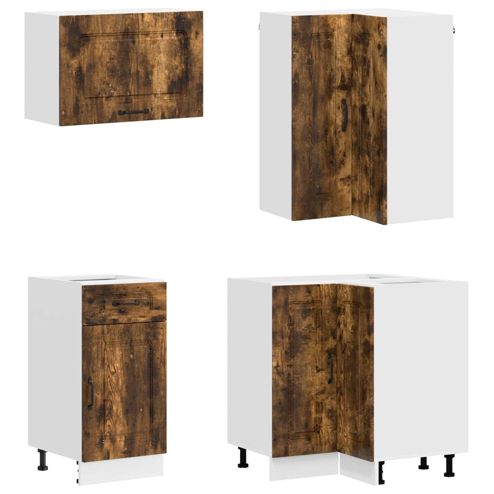 KALMAR Unità Cucina 8 Pezzi Rovere Fumo Legno Ingegnerizzato