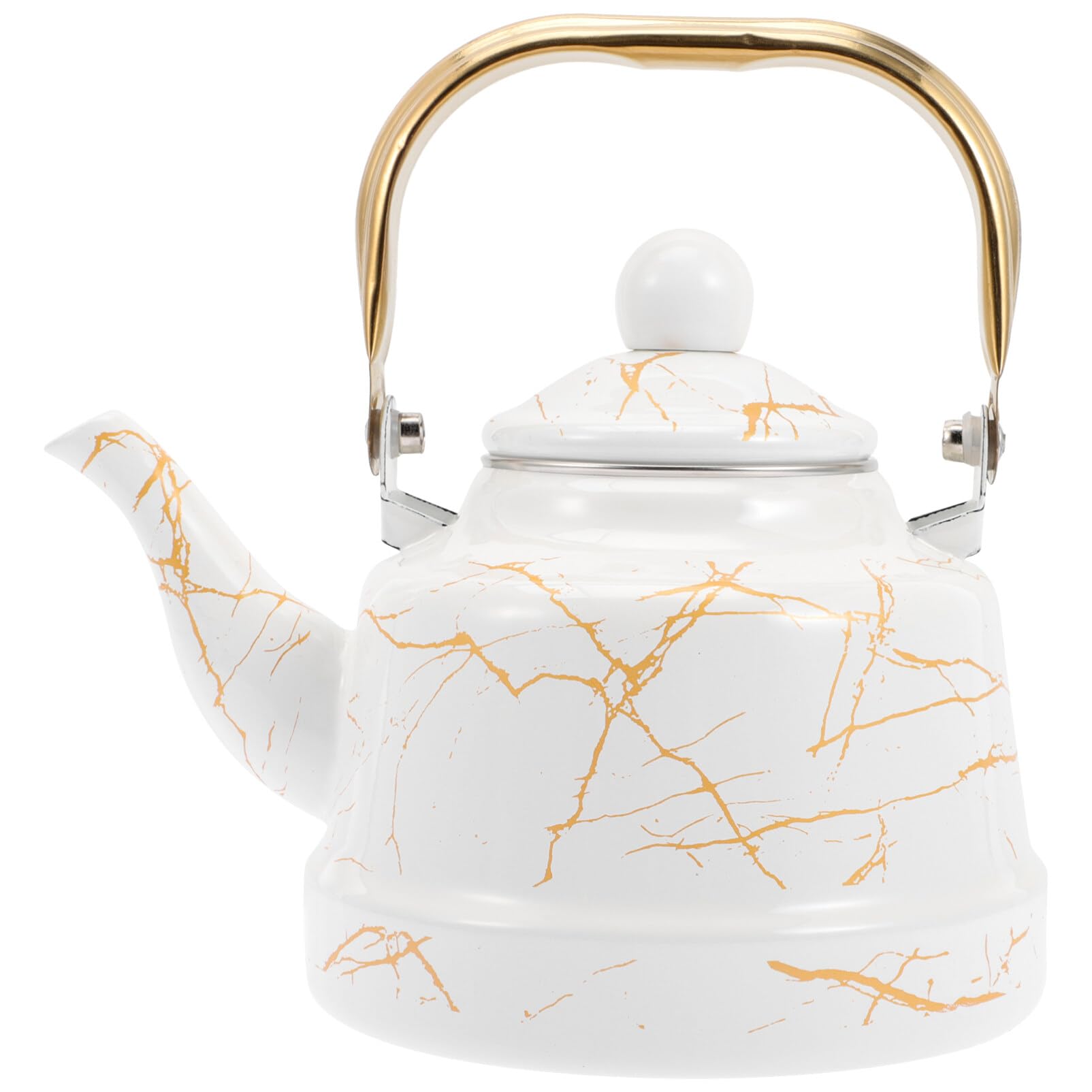 YARDWE Enamel Kettle Porcelain Large Enamel Tea Kettle Stovetop Enamel Coffee Pot Floral Tea Kettle Milk Pot Water Tea Pitcher with Lid Creative Tea Pot White Tea Strainer