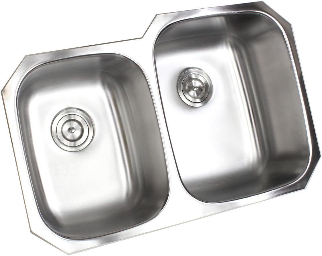 Bеѕt Dеаl 🛒 Contempo Living 18-903R 32 inch Undermount 40/60 Double Bowl 18 Gauge Stainless Steel Kitchen Sink, Lіmіtеd Stосk Contempo Living 18-903R 32 inch Undermount 40/60 Double Bowl 18 Gauge Stainless Steel Kitchen Sink,