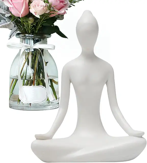Estatua de Meditación Zen | Figura de Yoga Decorativa para Espacios Serenos