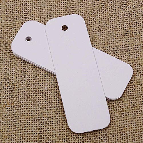 Balise Carte Blanche Rectangulaire avec Ficelle Jute Naturelle pour Étiquette Cadeau Mariage