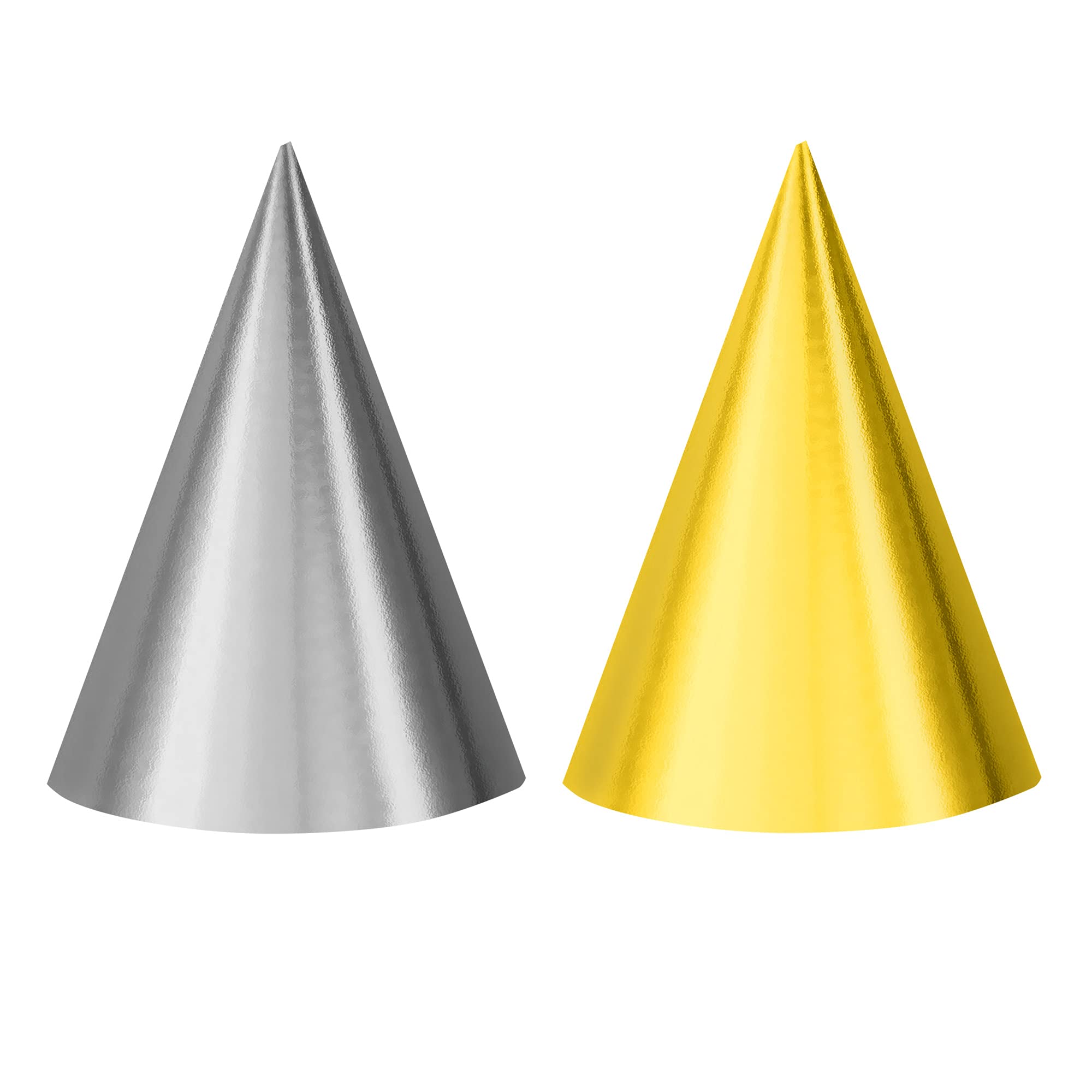 Amazon.com: Chic Silver & Gold Foil Cone Party Hats - 7