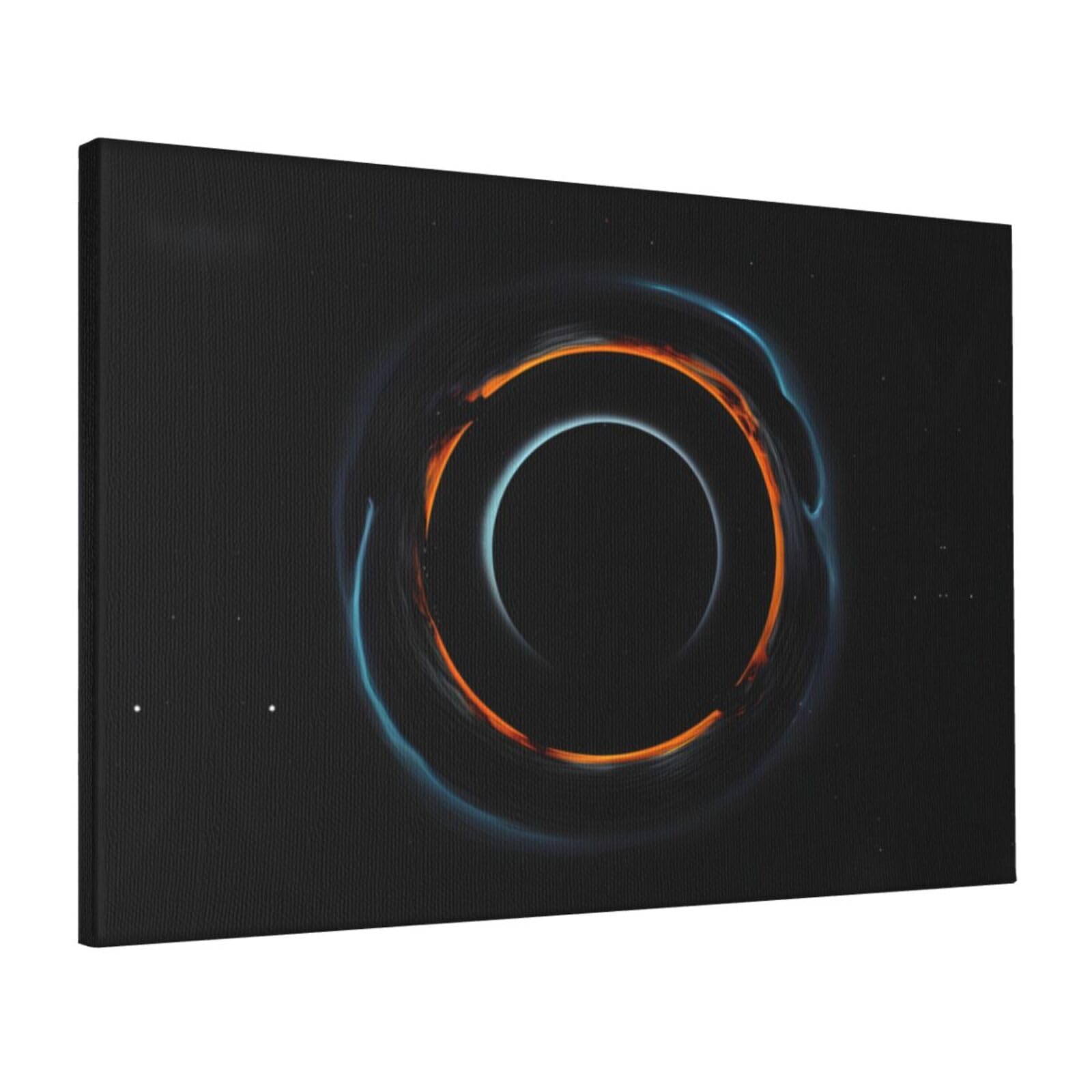 CNTDBU Mysterious Cosmic Black Holes Canvas Wall Art 16x24 Inch-Large Modern Painting Print for Living Room, Framed Ready to Hang Artwork for Bedroom