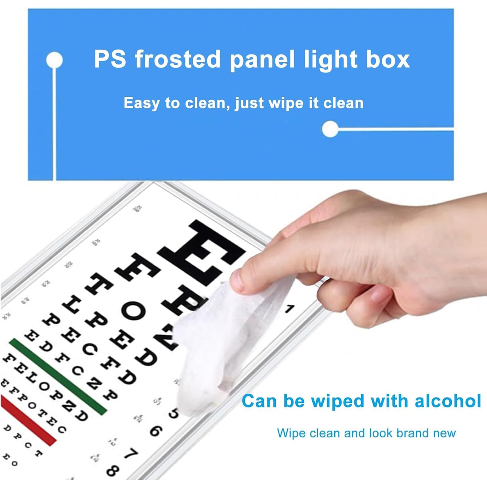 Tabelle Ottometriche LED per Ipovisione da 2,5 M, Tabella Ottometrica in Tela per Ipovisione con Telecomando, Dotata di Cappuccio, Stampa HD, per Studi Medici, Scuole E Uso Domestico