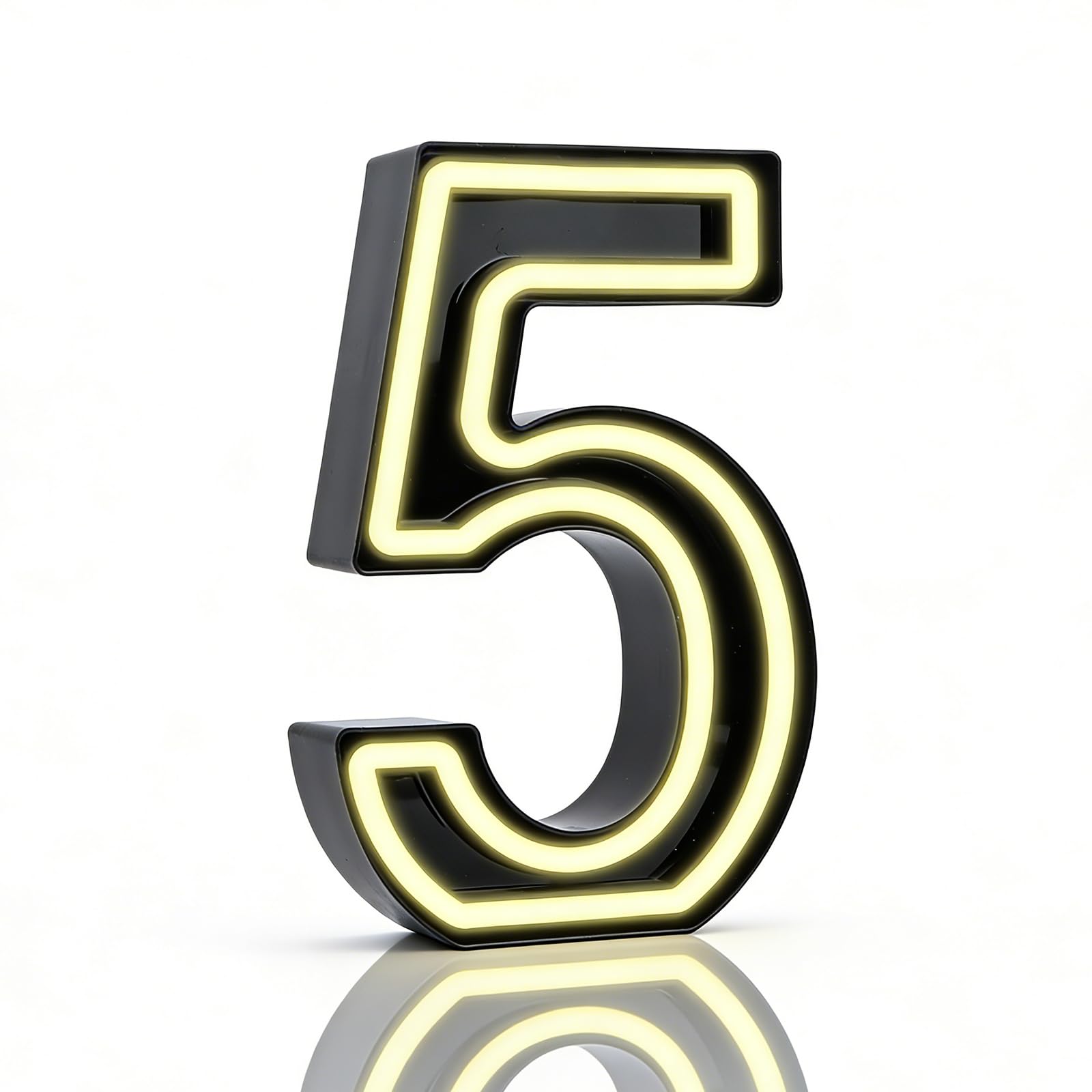 Light Up 5 Numbers, LED Lighted Number Sign for Birthday Party Decorations, Number 5 Sign Birthday Decorations for Teen Girls Boys, Night Lights, Battery Powered Numbers — image 1