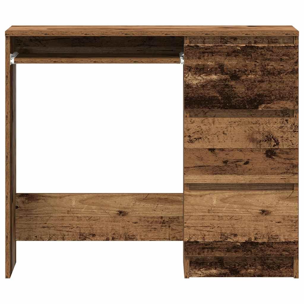 vidaXL Bureau vieux bois 90x45x76 cm bois d'ingénierie, bureau d'ordinateur, bureau d’écriture, mobilier de bureau à domicile, bureau d'étude