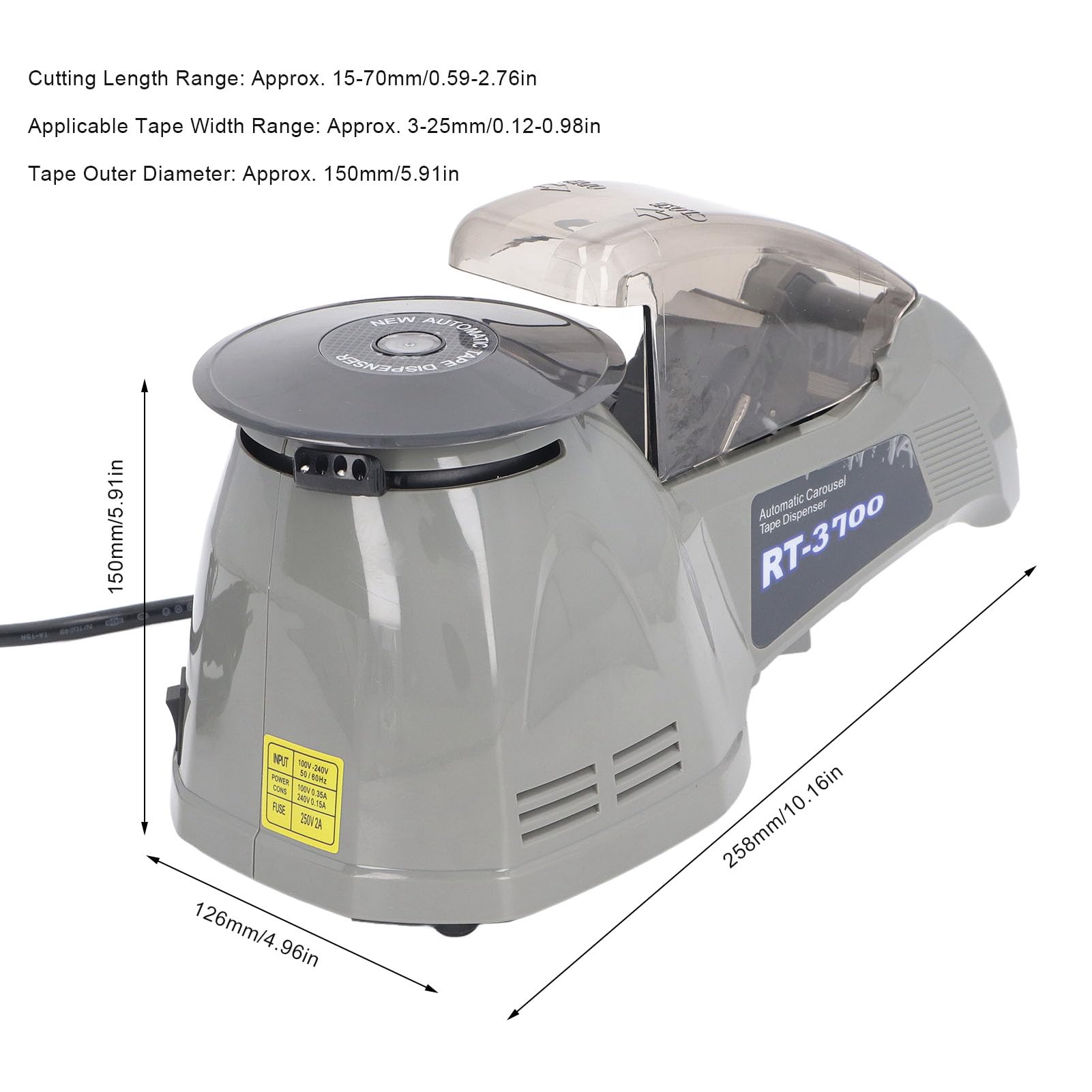 Amazon.com : Automatic Tape Dispenser, RT-3700 Electric Carousel