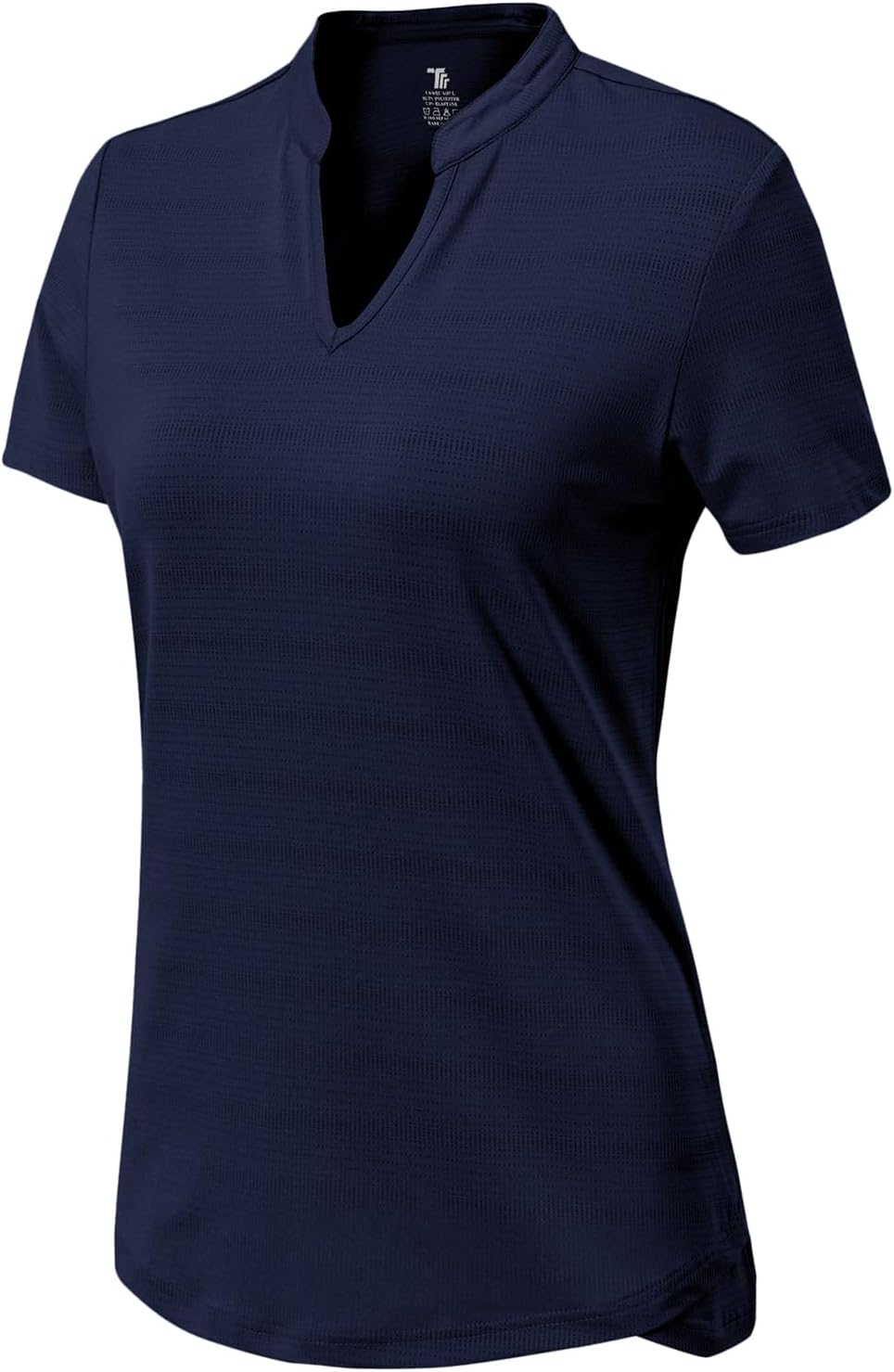 Gopune Women's V Neck Golf Polo Shirts Collarless Short Sleeve Lightweight Quick Dry Tennis Running T-Shirts