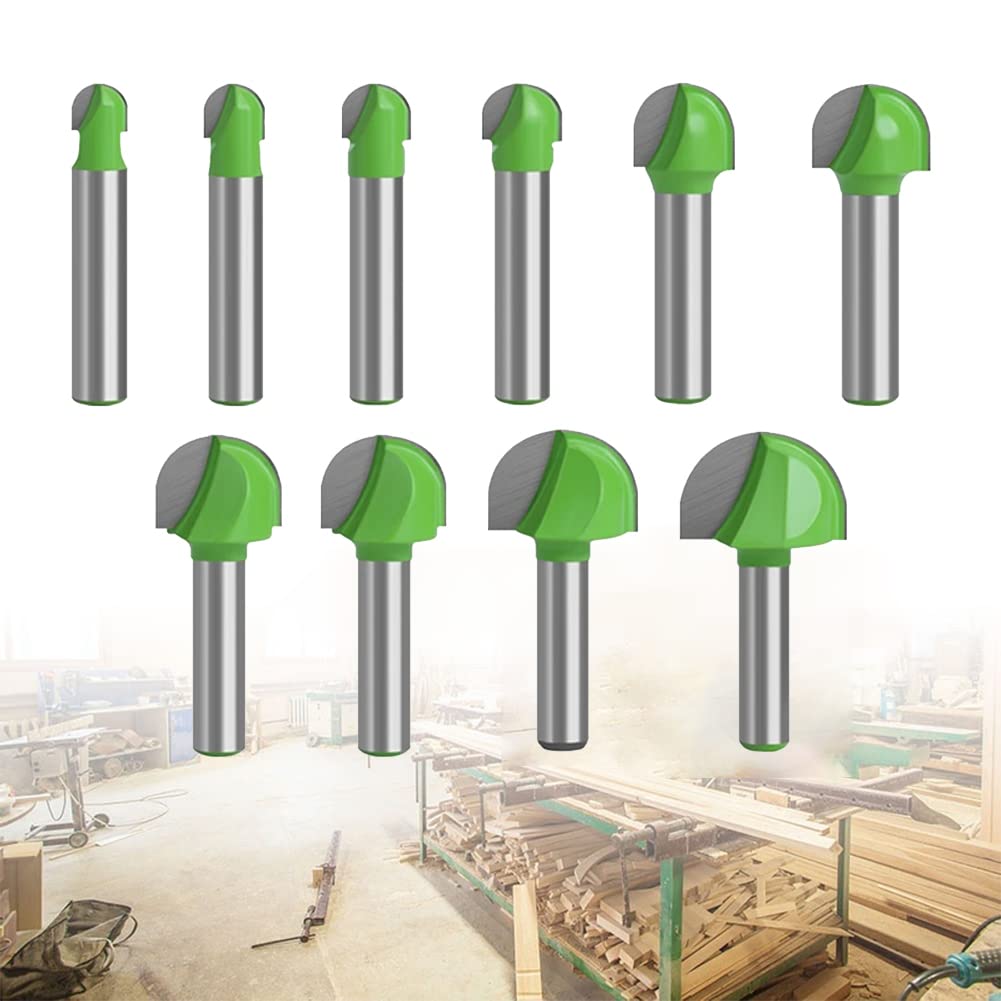 SPORTARC 10pcs 8mm Shank Ball Nose End Mill Round Nose Cove CNC Fresa Raggio Core, 6 mm, 8 mm, 10 mm, 12 mm, 14 mm, 16 mm, 18 mm, 20 mm, 22 mm, 25 mm