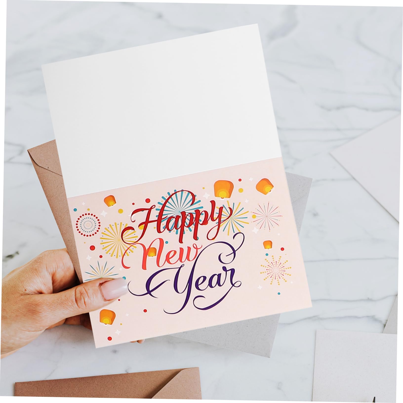 TEHAUX 4ensembles Cartes De Vœux Pour Nouvel An Avec Enveloppes Pour Souhaiter De Bonnes Fêtes Et Messages De Gratitude