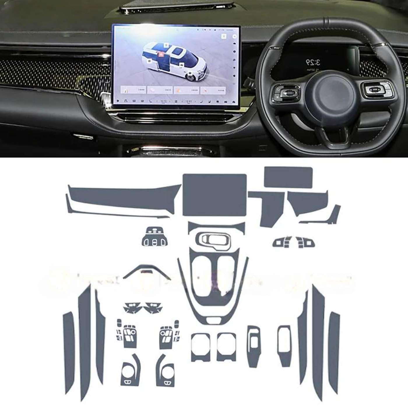Pellicola Protettiva Trasparente in TPU per Interni Auto, per Console e carrozzeria, Compatibile con Zeekr 009 2021-2023.