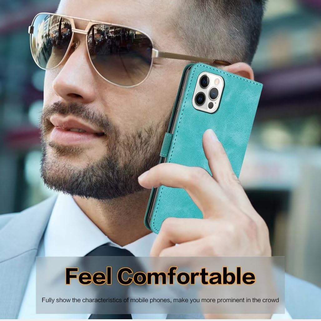 Vankii Cover per Oppo Reno 6 PRO 5G, Flip Caso Libro Premium Portafoglio Custodia in Pelle PU Magnetica,Custodia Pelle Sintetica TPU Silicone Antiurto,Funzione Supporto Slot Schede (Blu