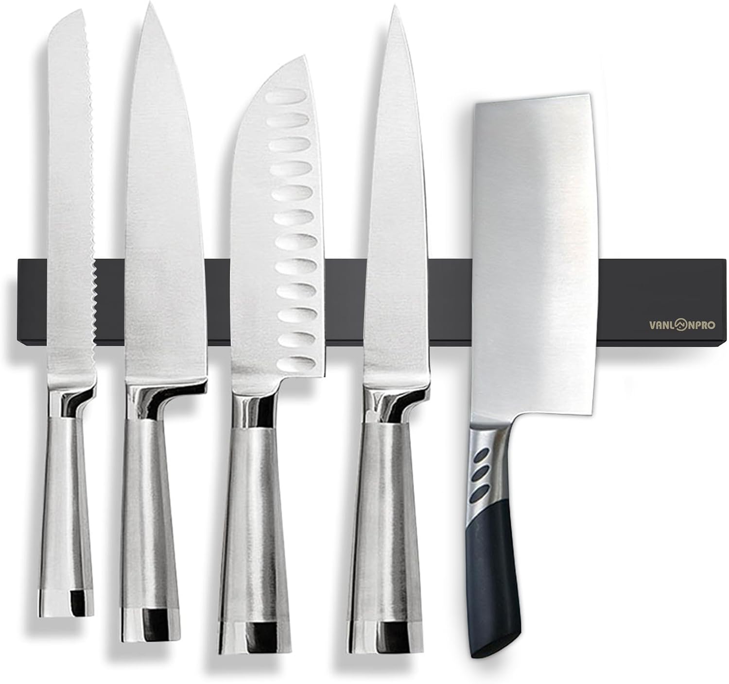 Barre Magnétique Porte-Couteaux 30 Cm Acier Inox 304 – Support Mural Adhésif Ultra Puissant Pour Cuisine