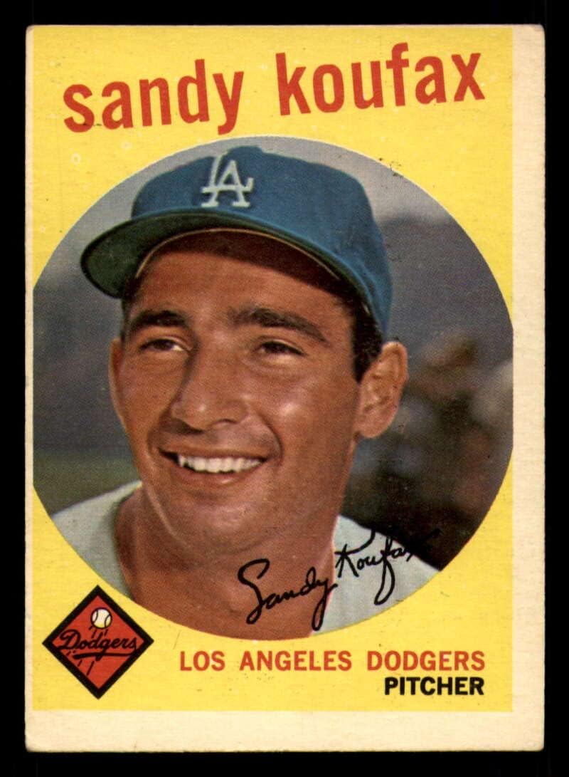 Baseball MLB 1959 Topps #163 Sandy Koufax miscut Dodgers