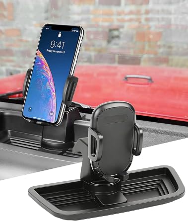Savadicar Dash Phone Mount, Easy Clamp Smart Cell Phone Holder Compatible with 2012 2013 2014 2015 2016 2017 Jeep Wrangler JK JKU, Interior Accessories, Black