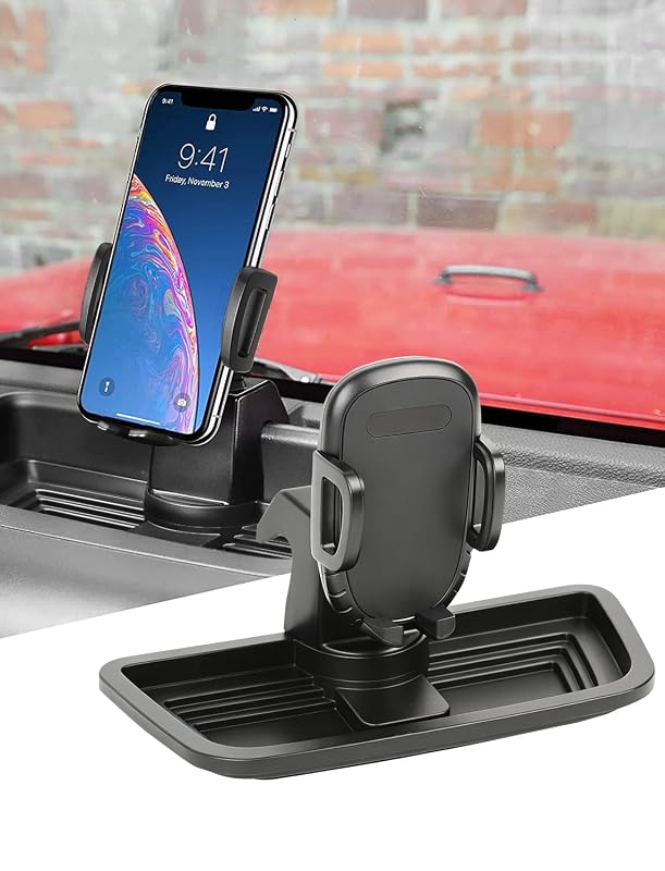 Suporte de Celular para Painel Savadicar com Presilha e Rotação de 360° Compatível com Jeep Wrangler JK JKU 2012 a 2017, Preto