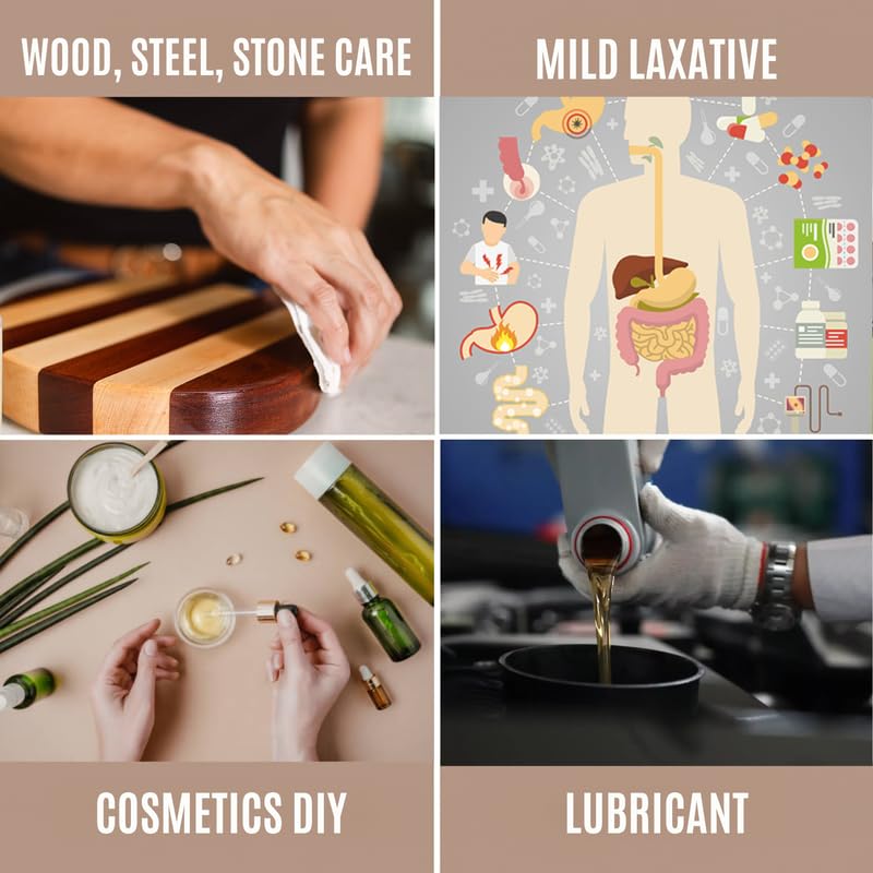 Pure USP Food Grade Mineral Oil |Neutral Scent & Taste-Free | All-Purpose for Skin Moisturizing, DIY Beauty, Wood Conditioning & More (2 Gallons)