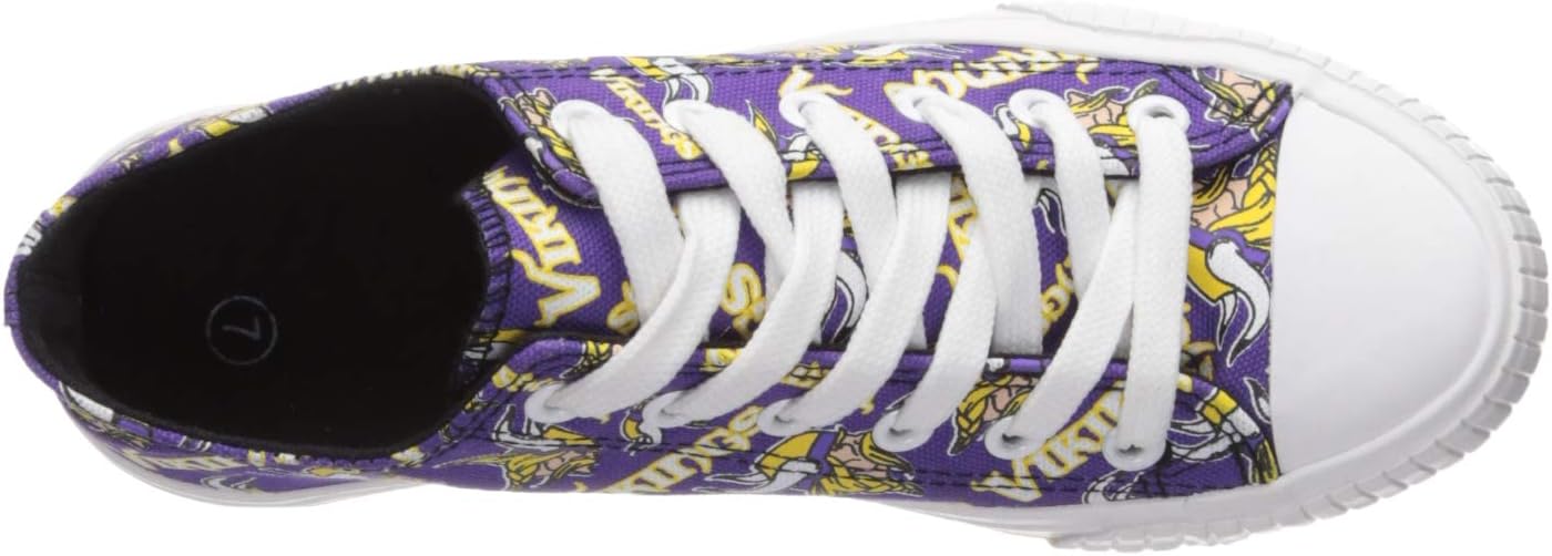 FOCO Minnesota Vikings NFL Womens Low Top Repeat Print Canvas Shoes - 7 - Image 8
