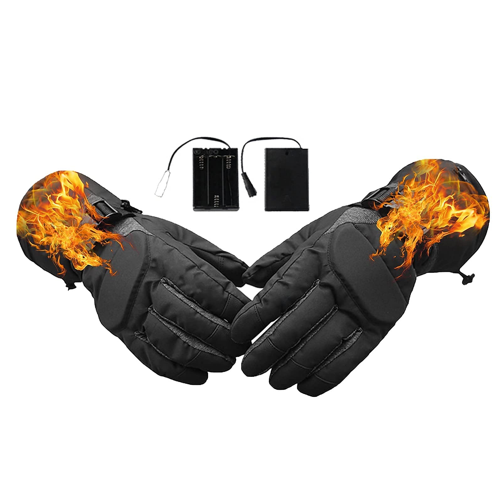 Senderismo Esquí Guantes calefactores Inteligentes, Guantes térmicos para Invierno al Aire Libre con Pilas, Calentadores de Manos Calientes 3 Niveles de Calentamiento, para Hombres