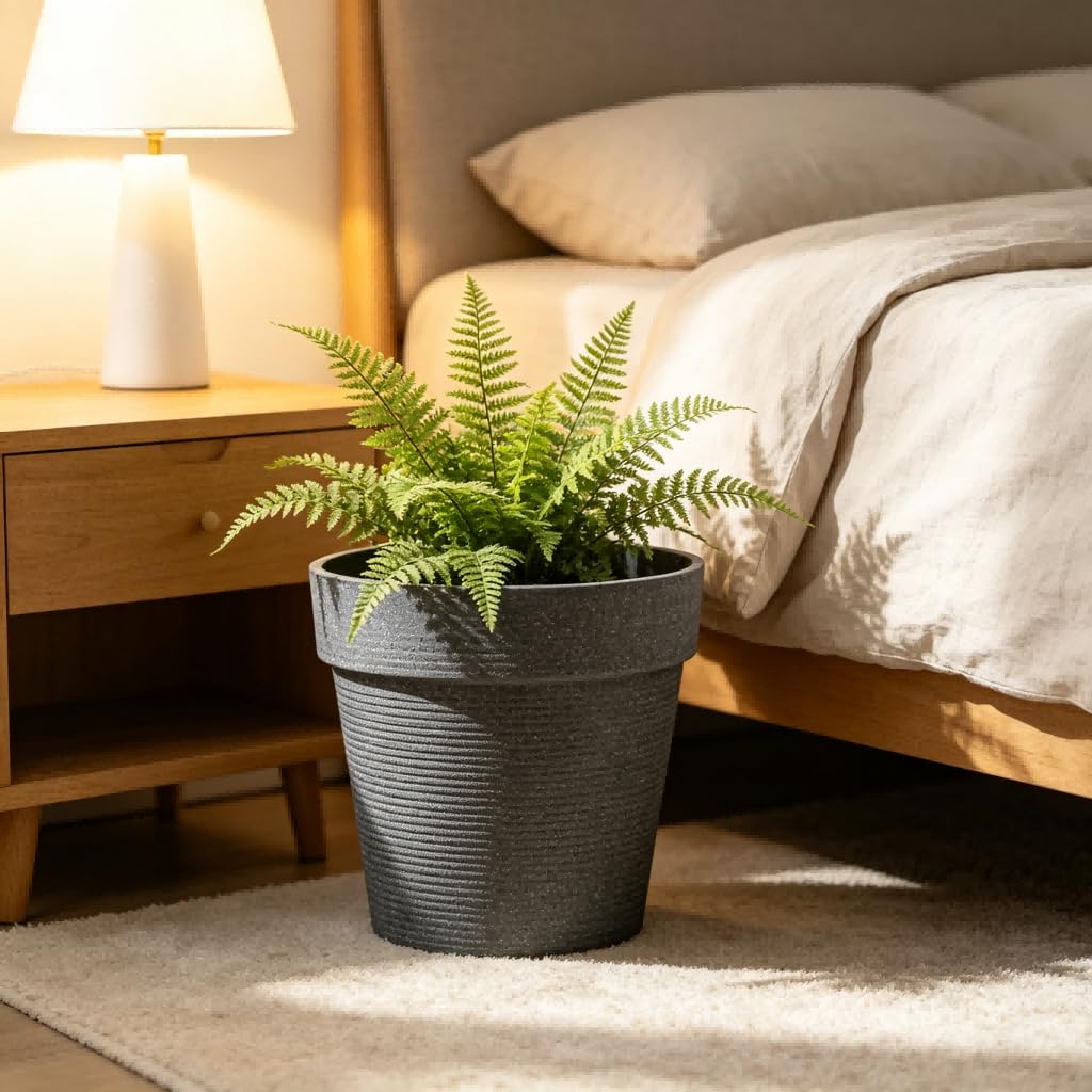 Robuster Harz Pflanztopf hoch für große Pflanzen, großer Blumenkübel Outdoor mit atmungsaktivem System, wetterfester Übertopf für Monstera, frostbeständiger Topf für Garten und Balkon