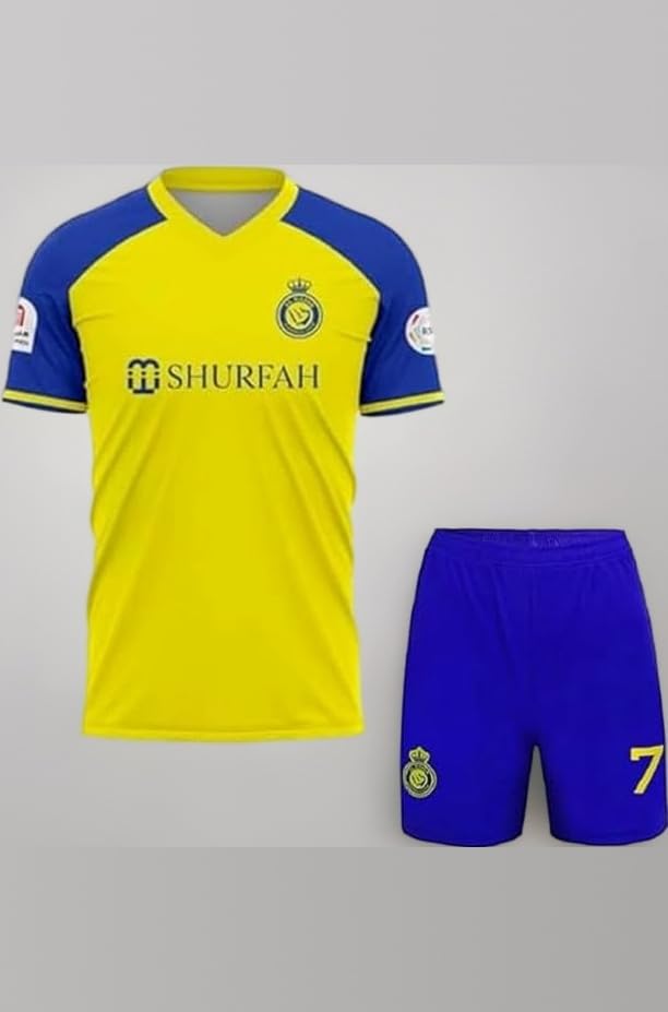 RJM Sports Soccer Boys Football Messii 10 Home Jersey 2024 with Printed Shorts for Kids & Men(13-14Years,Multicolor-6)