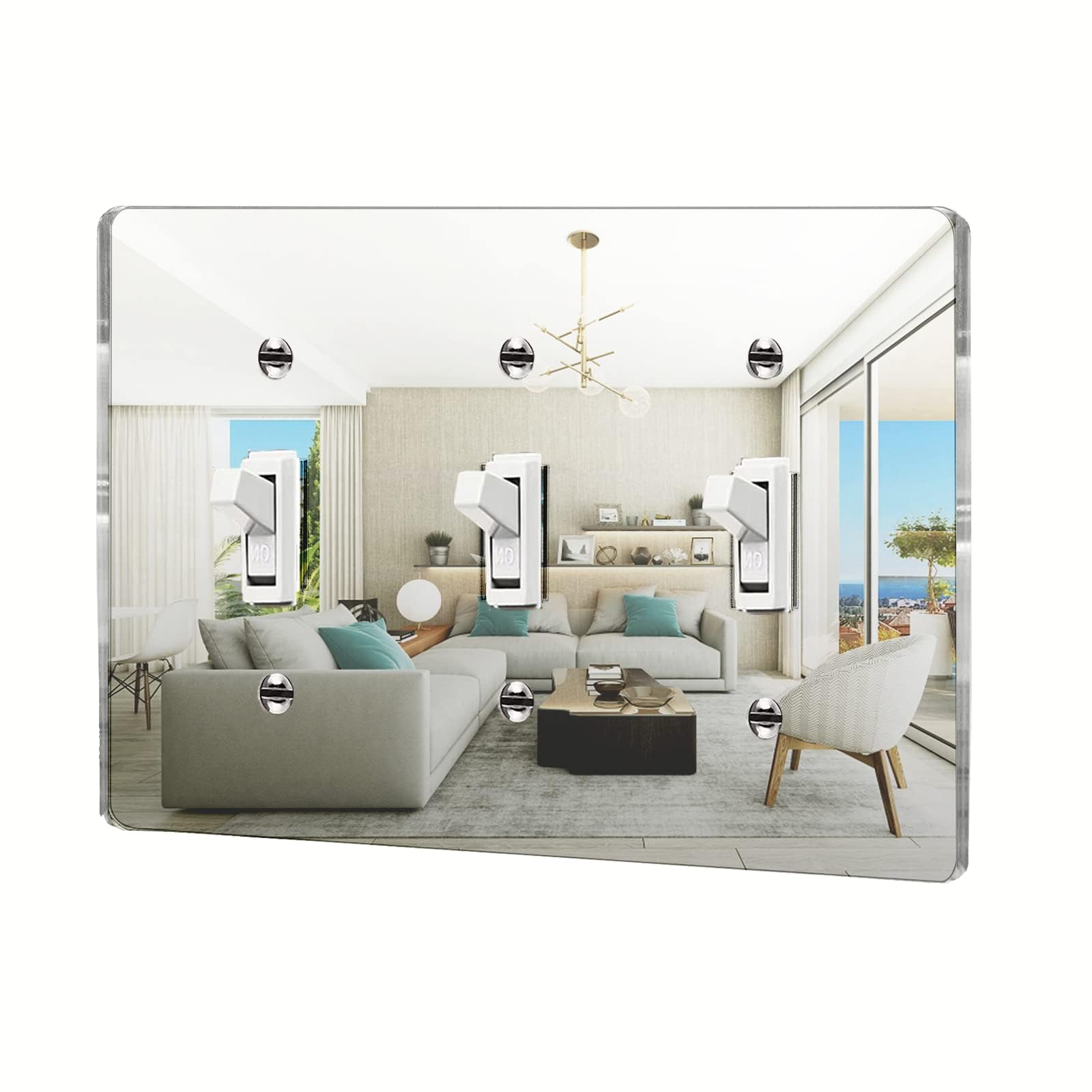 Mirror Acrylic Triple Toggle Light Switch Cover Decorative 3 Gang outlet cover for Livingroom Bedroom Bathroom Kitchen 4.5" x 6.38