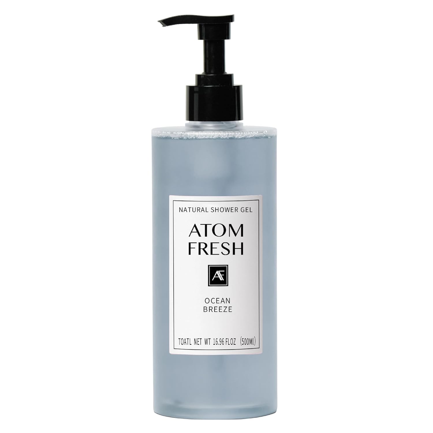 Atom Fresh Antioxidant-Rich Body Wash – Ocean Breeze | Softening Cleanse with Oat Amino Acids, Soapberry & Vitamin E | Plant-Based, Sulfate-Free (16.94 fl oz)