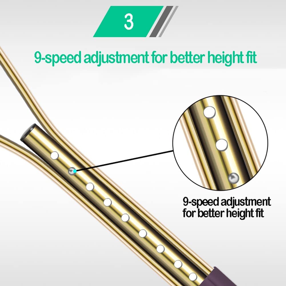 Wysokość Regulowana Kule Ortopedyczna, Aluminiowe Kule z Shock Absorbing Springs, Laska dla Kobiet i Mężczyzn, 1 Para (Size : S)