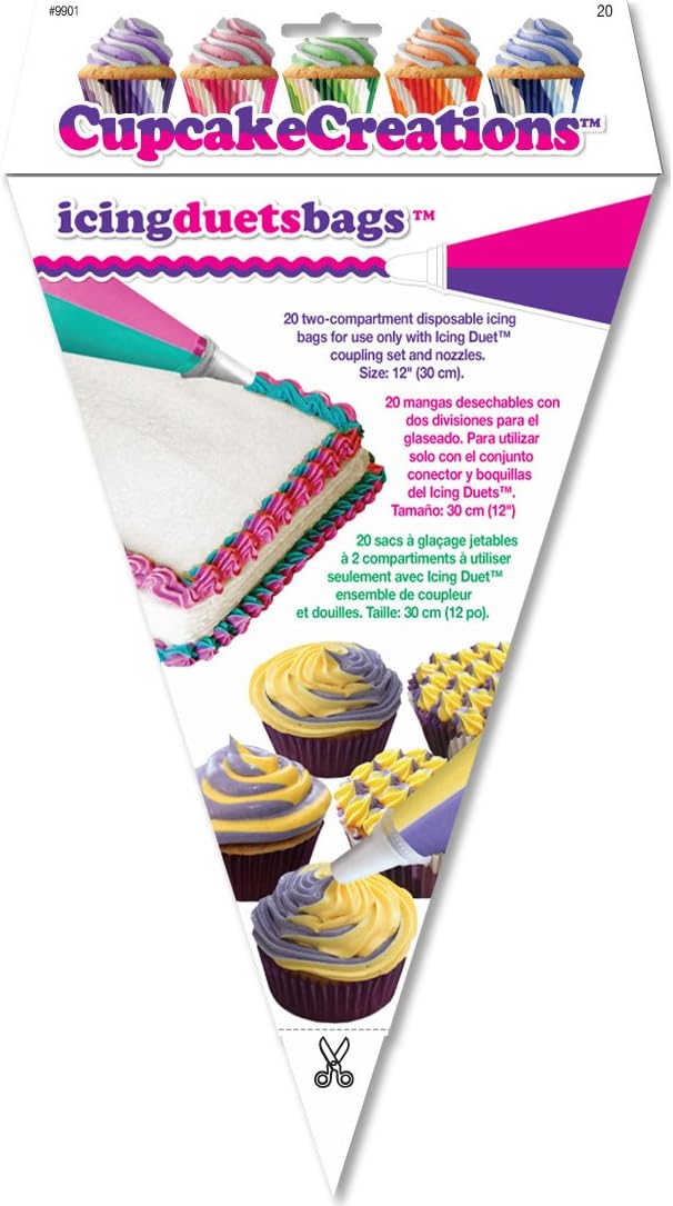 Cupcake Creations 9901 Icing Duet Bags 20CT, Clear