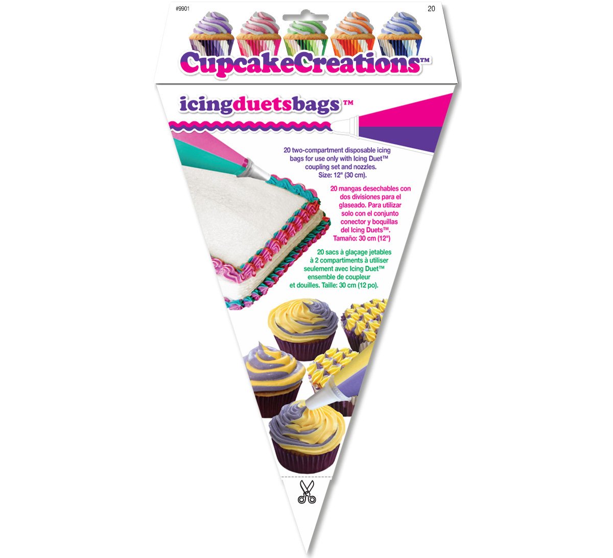 Cupcake Creations 9901 Icing Duet Bags 20CT, Clear