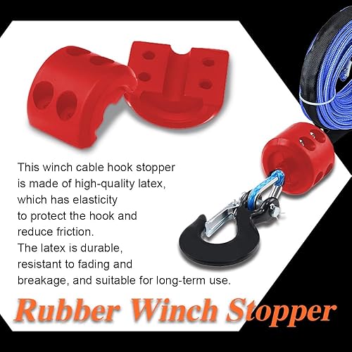 Miniatura 3 de Winch Stopper, Winch Cable Hook Stopper, Silicone Rubber Winch Stopper Prevent Pulling Bounce and Abrasion for Wire & Synthetic Rope, Universal