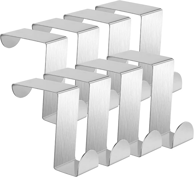 flintronic Over Door Hooks, 8PCS HeavyDuty Over Door Hanger, Stainless