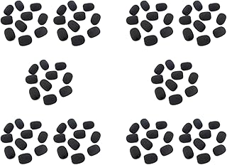 LOLPALONE 200 unidades de micrófono para auriculares, rejilla de parabrisas, espuma de esponja, cubierta para micrófono, color negro, 30 mm x 8 mm