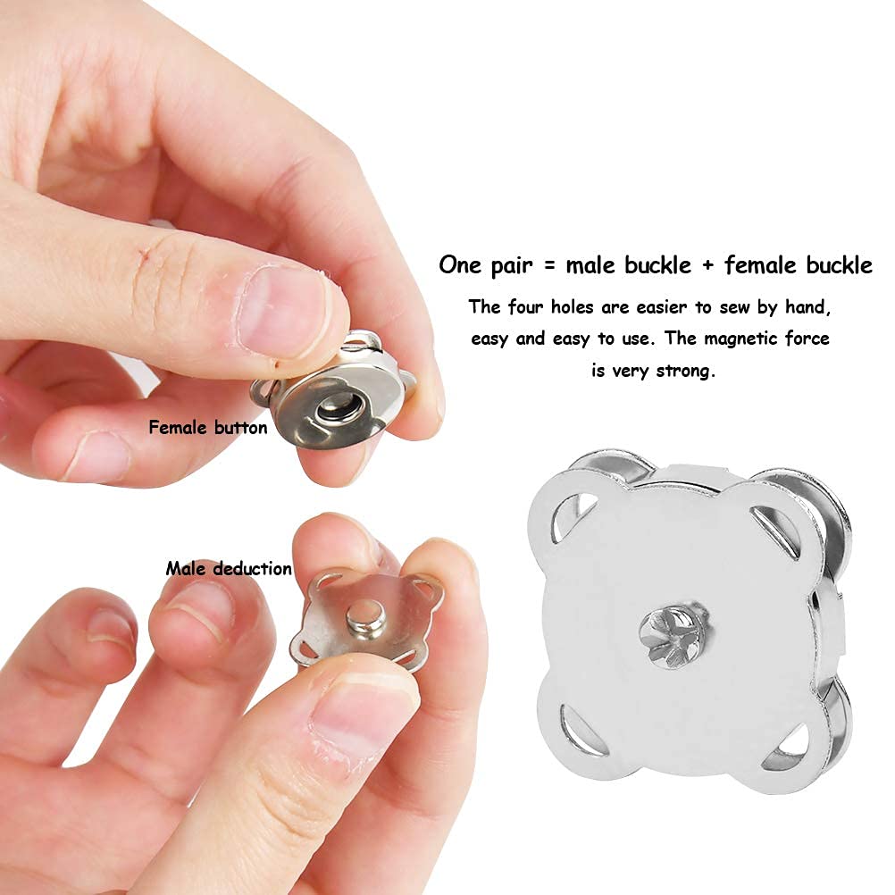 32 stuks Magnetische Snap, 18mm/14mm Magnetische Knopen, 4 Kleuren Magneetknopen, Magnetische Drukknopen Voor Portemonnees Naaien Craft Tassen Kleding Leer Craft Maken