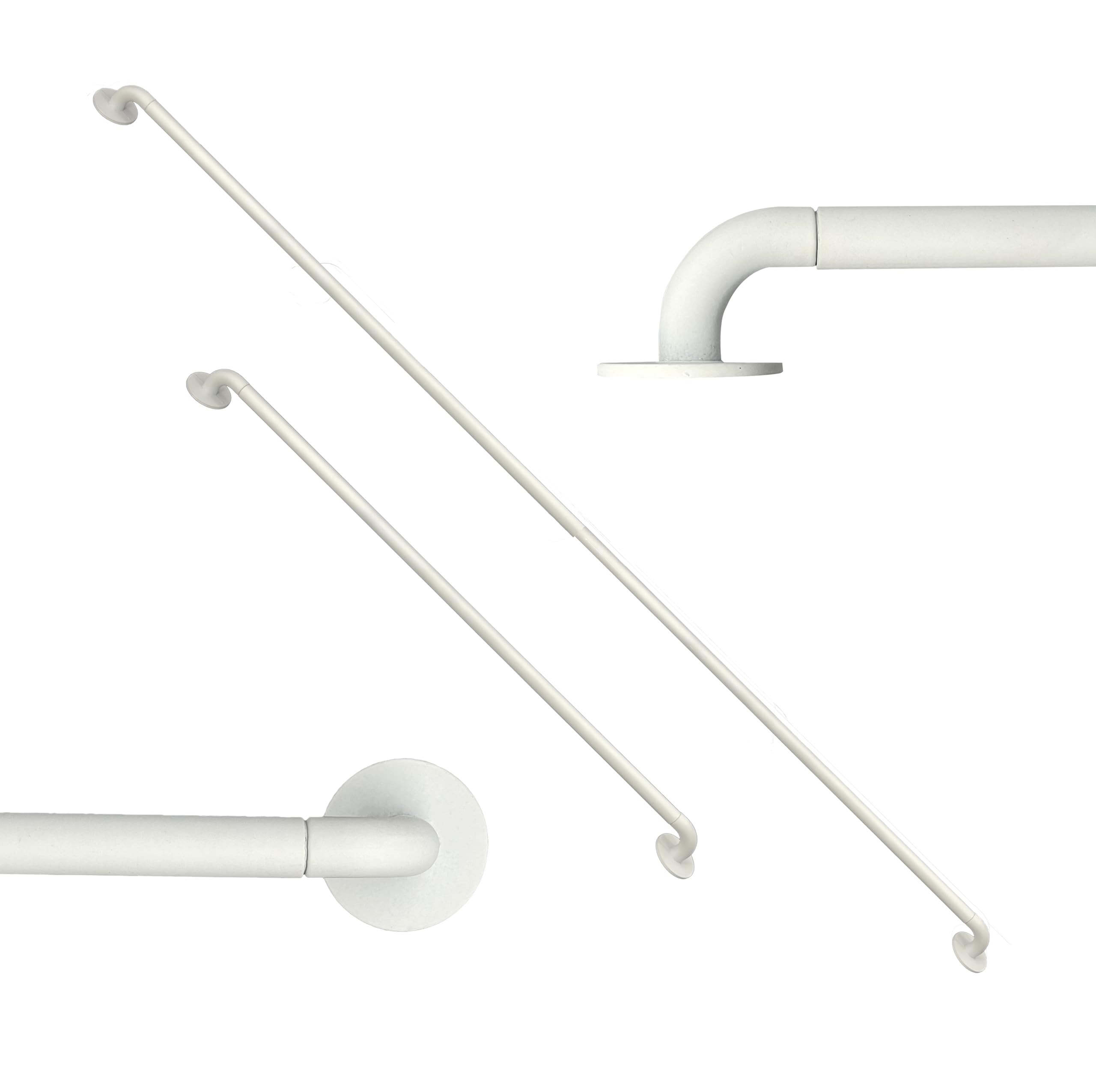 ARNORX French Door Curtain Rod - 16-28 Inch Adjustable, 3/8-Inch Diameter, Set of 2, Two Ways to Mount (Screw or Adhesive), Hidden Hardware, Works on