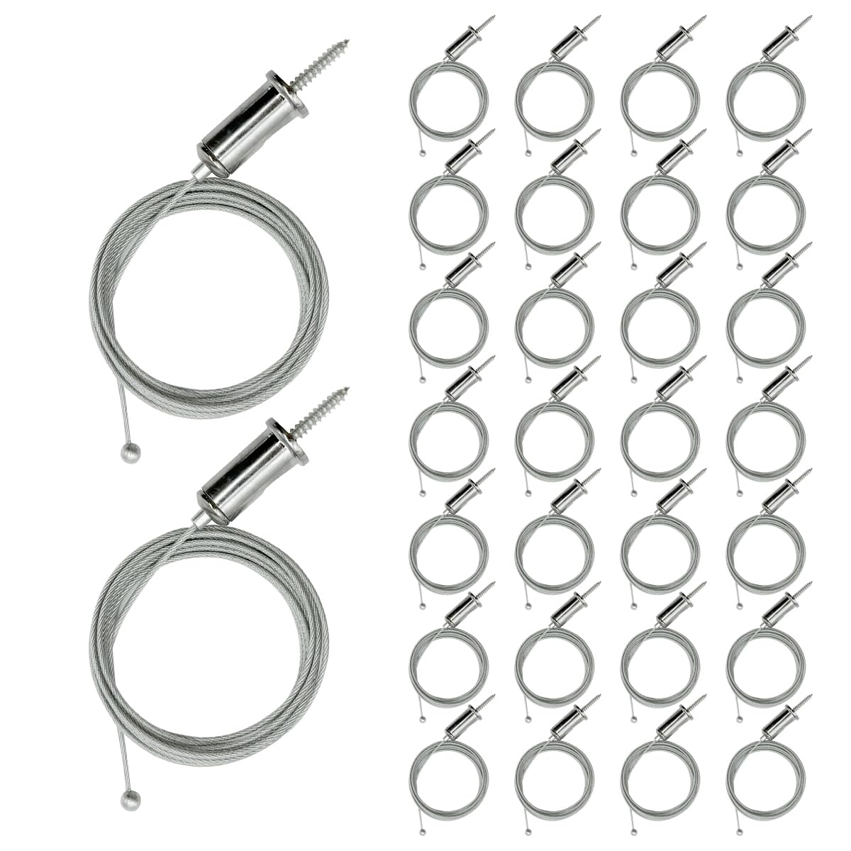 Photo 1 of 30 Pack Hexagon Garage Lights Suspension Cables Kit Steel Hanging Chains 1m / 3.28ft, Hex Honeycomb Light Connectors Pendant Light Wire Rope Cable Heavy Duty Chandelier Wire Adjustable (1m 30pcs)