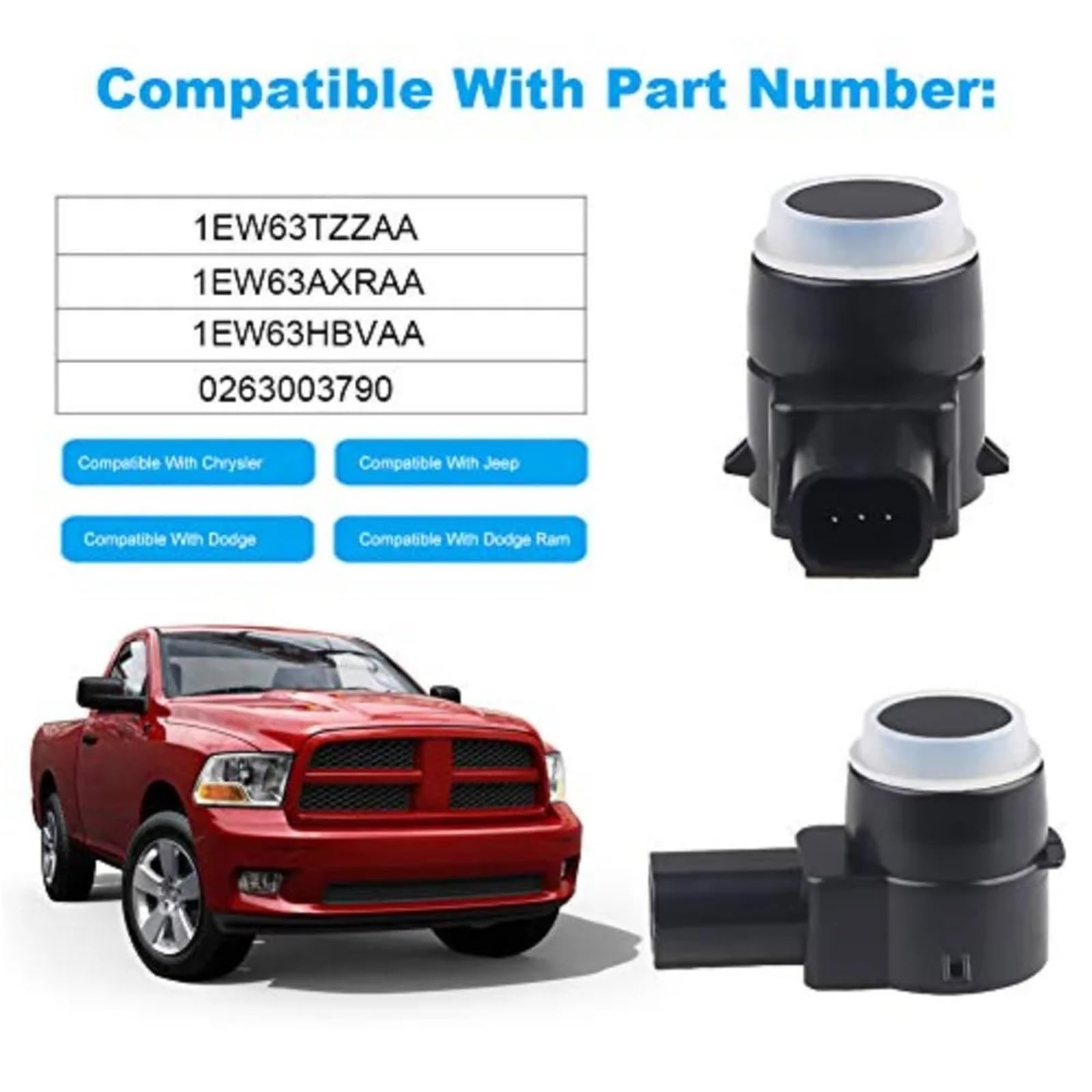 Sensori di parcheggio retromarcia 4PCS 1EW63AXRAA Sensore di parcheggio PDC per Dodge per Ram 1500 2500 3500 per Chrysler 300 per Jeep parti