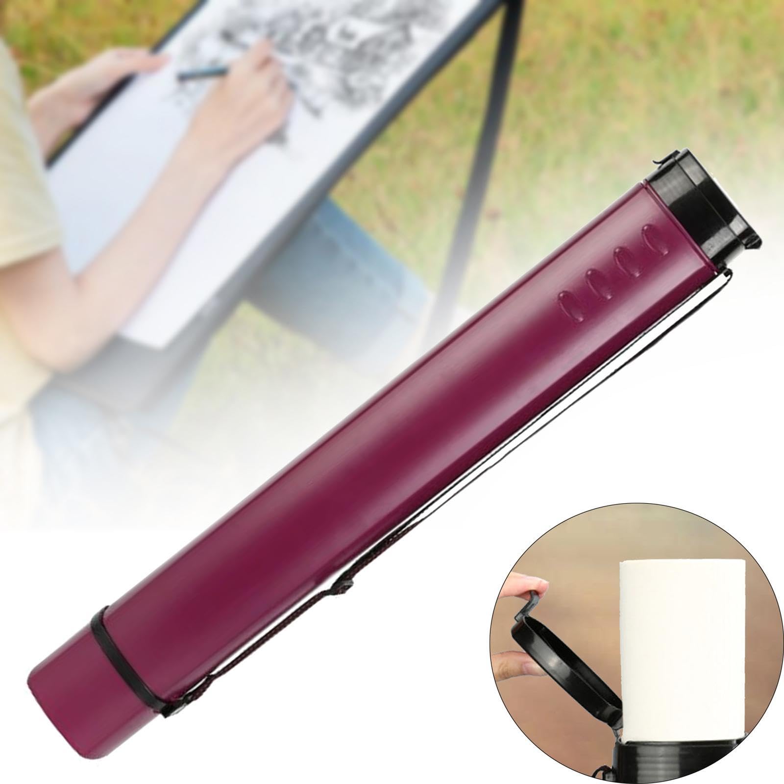 Generic Tube à Affiches Extensible, Porte-rouleau, étui de Transport, Multifonctionnel, 62 à 105 Cm, Porte-documents Télescopique, Tube à Dessin, Violet Foncé