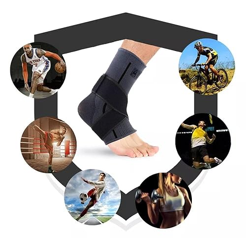 Ayday Tobilleras de compresión, ajustable, para hombres y mujeres, correa ajustable para soporte de arco, alivio del dolor, soporte de tobillo