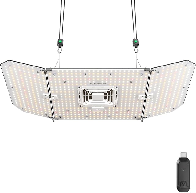 VIVOSUN AeroLight Wing AW200SE 200W LED Grow Light with Fan & Smart Control | Includes GrowHub E25 & E42A compatibility, App control, covers 3x3/4x4 ft