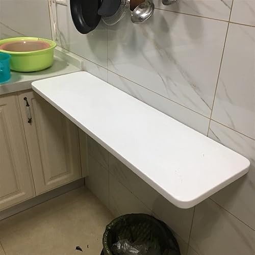 Miniatura 6 de Mesa de bar de cocina para desayuno, color blanco, estaciones de trabajo de computadora para trabajo de oficina en casa, mesa de pared plegable