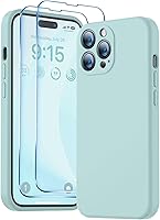 Vista 42 de BossKiss Funda compatible con iPhone 13, silicona de alta calidad mejorada [protección de cámara] [2 protectores de pantalla]