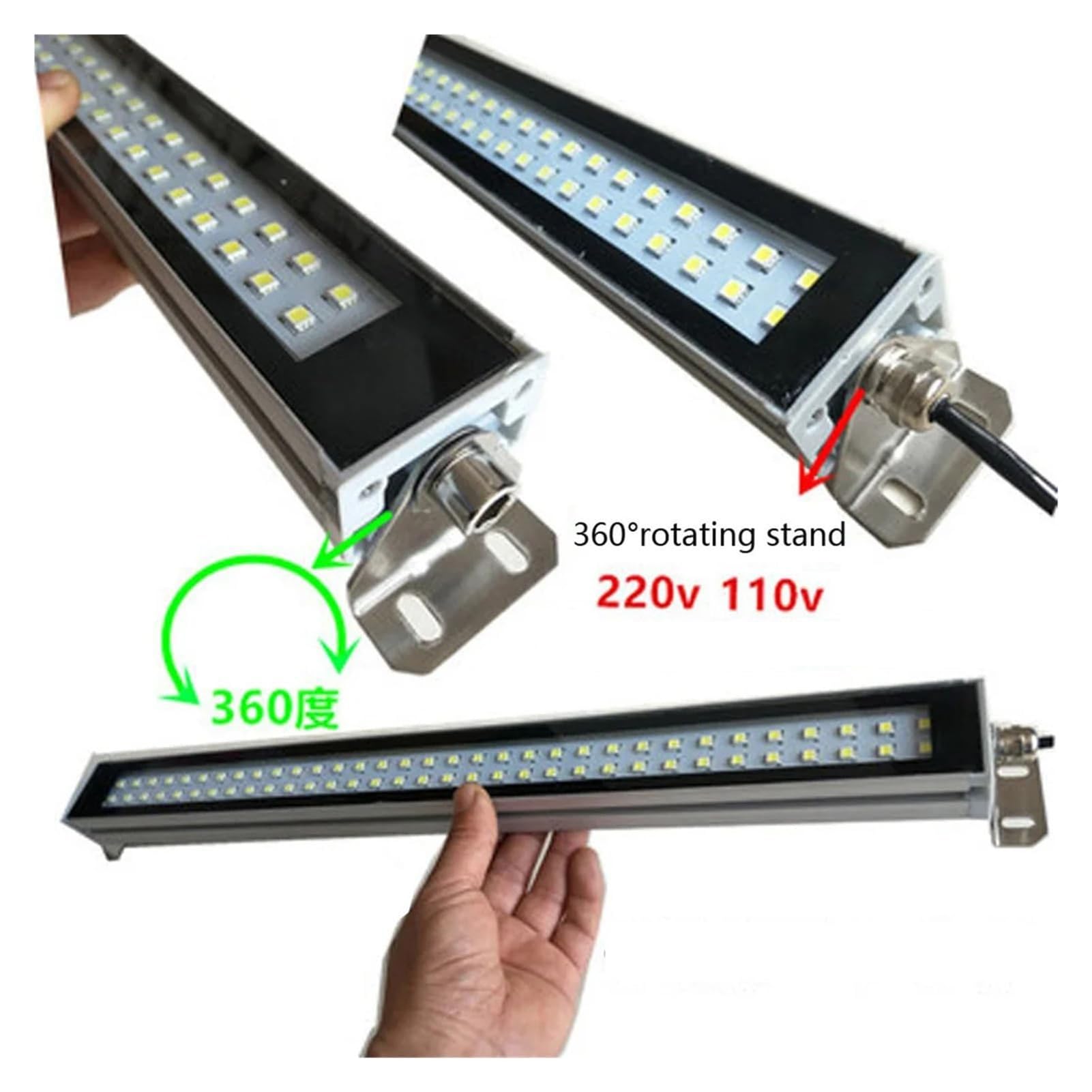 Lampa robocza LED CNC, przemysłowa lampa tokarska ze stopu aluminium, wodoszczelna IP67, oświetlenie warsztatowe LED do warsztatu (1080 mm, 24 V)
